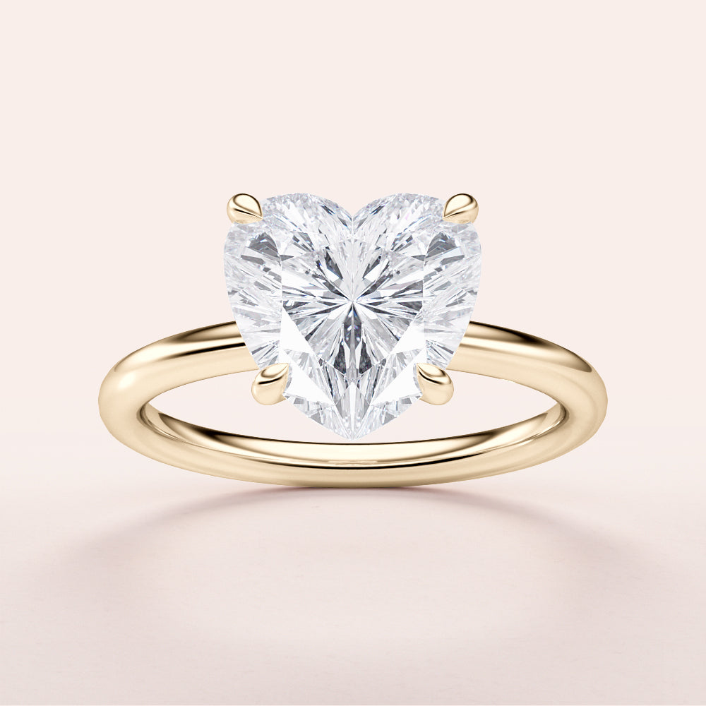 Heart-shaped diamond engagement ring in 14K or 18K yellow gold band, perfect for declaring your everlasting love.|




#14KRecycledYellowGold
#18KRecycledYellowGold





