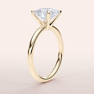 Stunning Astrid cushion classic solitaire engagement ring in 14K yellow gold, perfect for proposals and special moments.