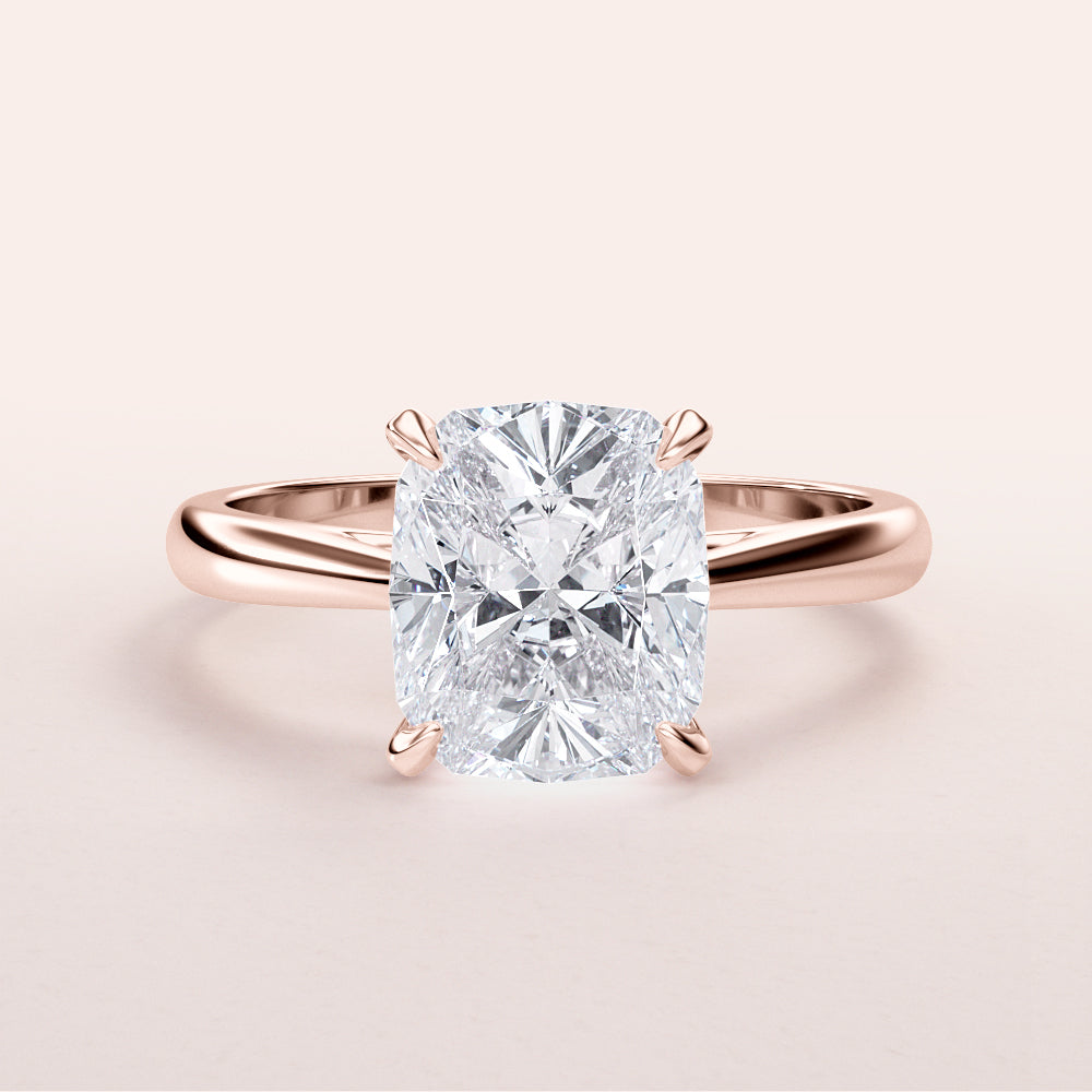 Elegant 14K Rose Gold engagement ring featuring a cushion cut diamond, perfect for your timeless love story.|







#14KRecycledRoseGold
#18KRecycledRoseGold


