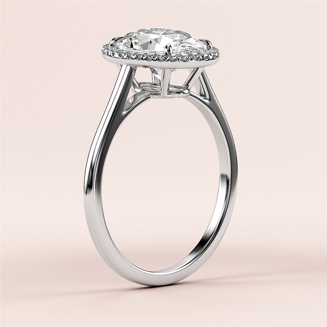 Elegant engagement ring featuring a round brilliant-cut diamond in aPave halo, available in 14K & 18K gold or platinum.|

#14KRecycledWhiteGold
#18KRecycledWhiteGold








#Platinum