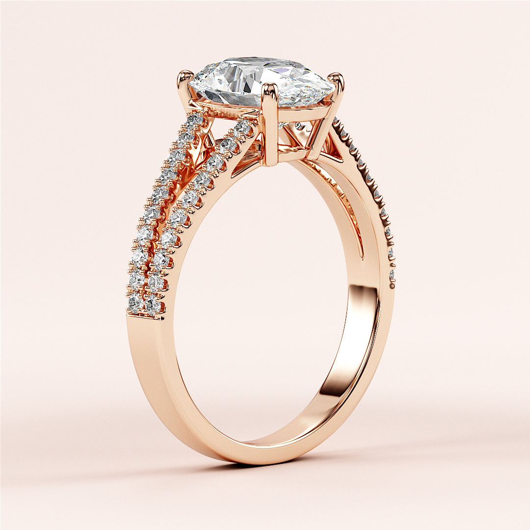 Elegant 14K rose gold engagement ring with marquise-cut diamond andPave accent diamonds. Perfect for timeless romance.|







#14KRecycledRoseGold
#18KRecycledRoseGold


