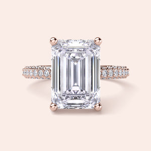 Rose Gold pear-shaped diamond engagement ring withPave band, available in 14K/18K gold or platinum, features an exquisite centerpiece.