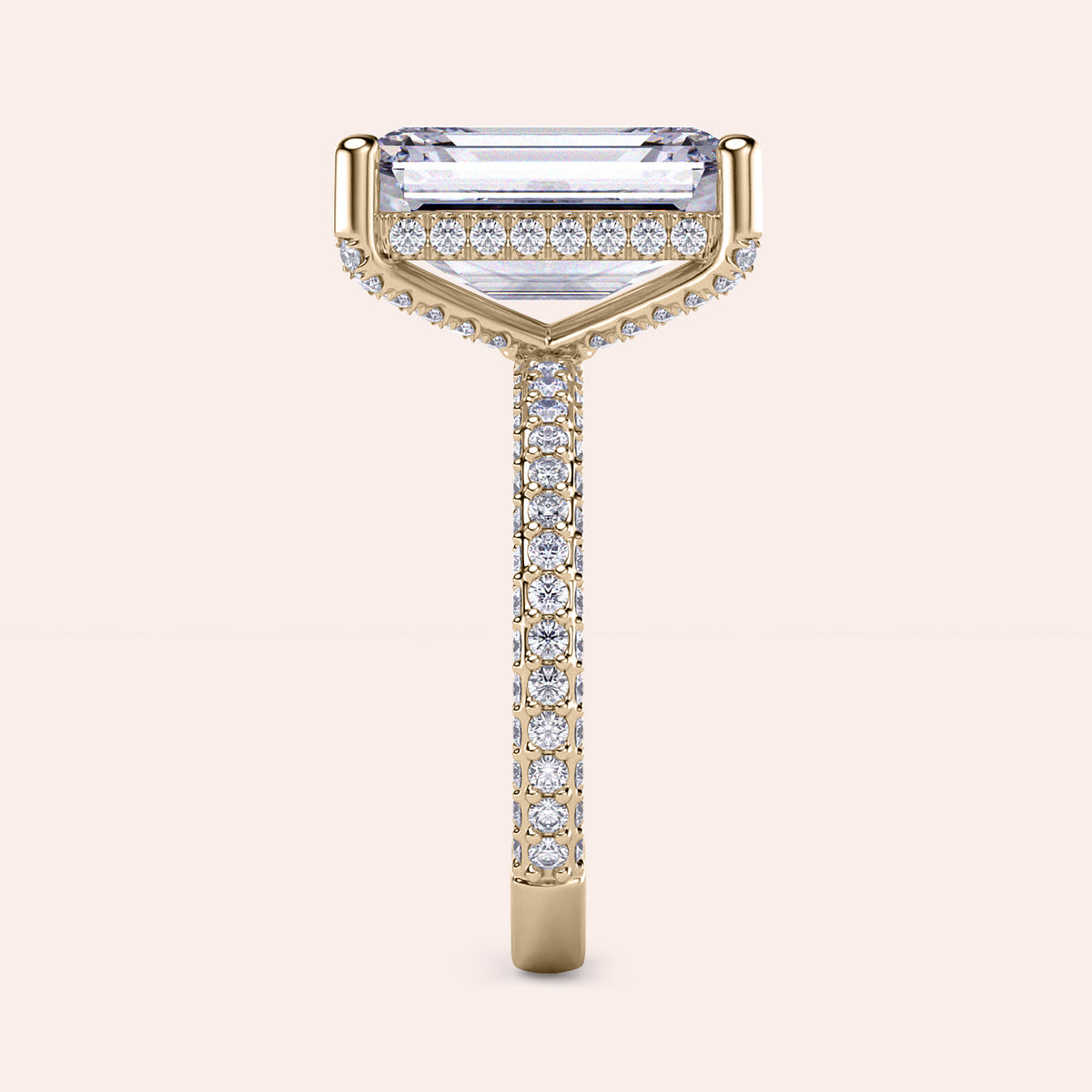Exquisite pear-shaped diamond ring in 14K/18K gold or platinum, adorned with halo diamond accents for an elegant touch.