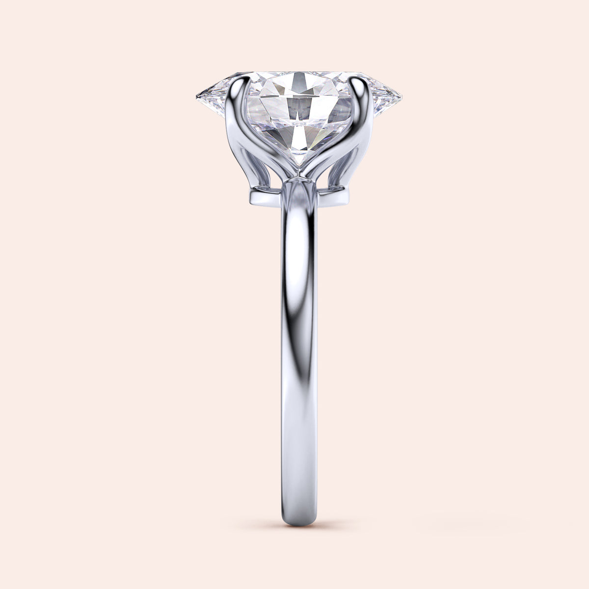 Elegant solitaire engagement ring with a heart-shaped diamond in a 14K or 18K white gold band, displayed on a neutral background.