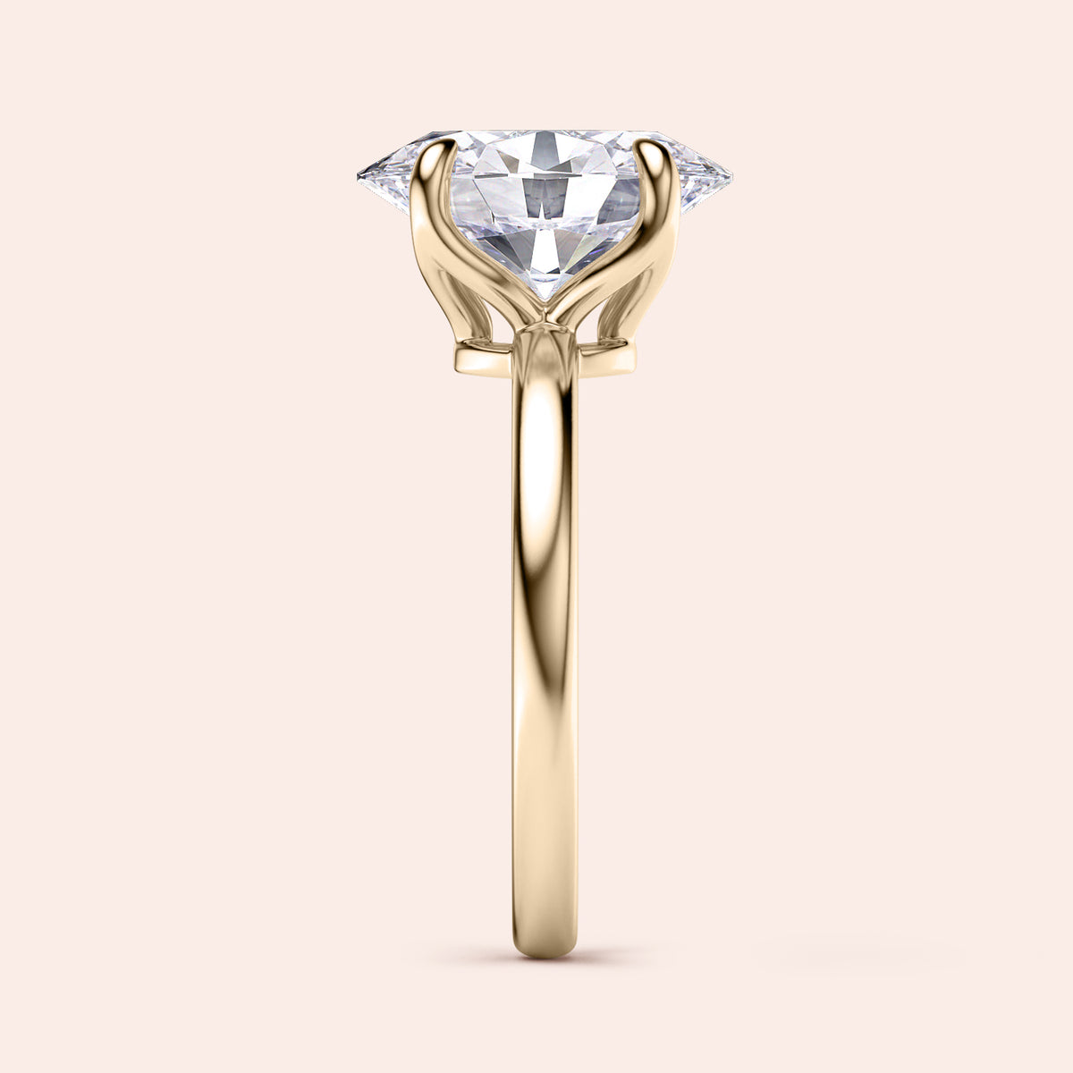 Stunning 14K yellow gold solitaire engagement ring with heart-shaped diamond, featured in elegant side view.