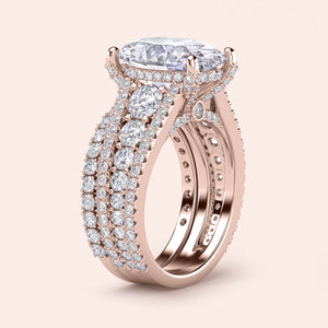 Elegant rose gold engagement ring with oval diamond and side accents, available in 14K, 18K, or platinum for a luxurious touch.