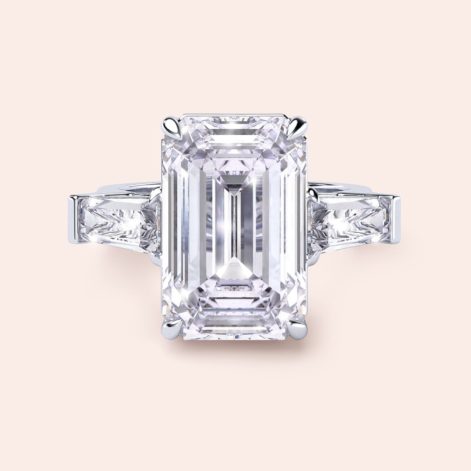 Elegant pear-shaped diamond engagement ring in 14K/18K gold or platinum, featuring a sparkling diamond-studded band. 