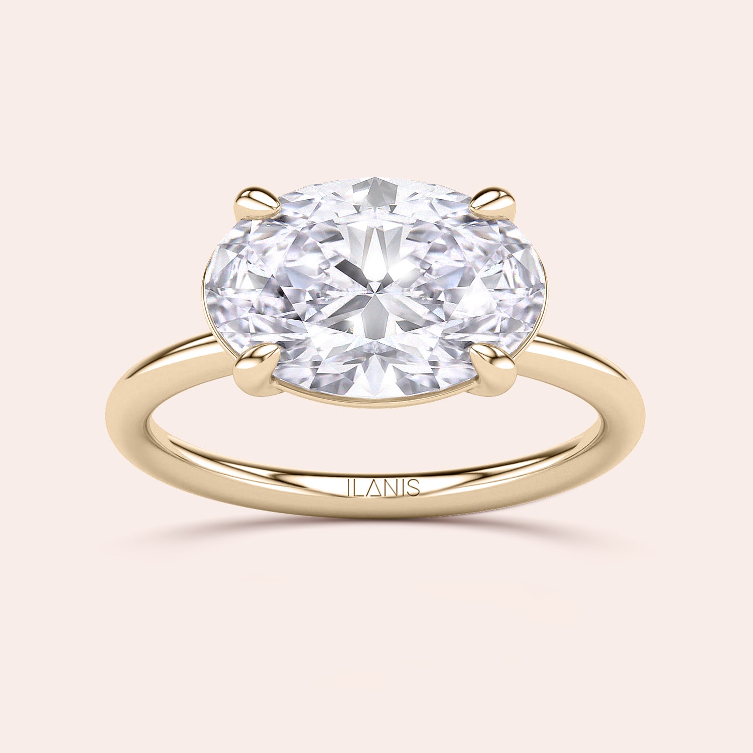 Elegant 14K or 18K gold or platinum oval-cut diamond solitaire engagement ring, showcasing a stunning east-west design.|




#14KRecycledYellowGold
#18KRecycledYellowGold





