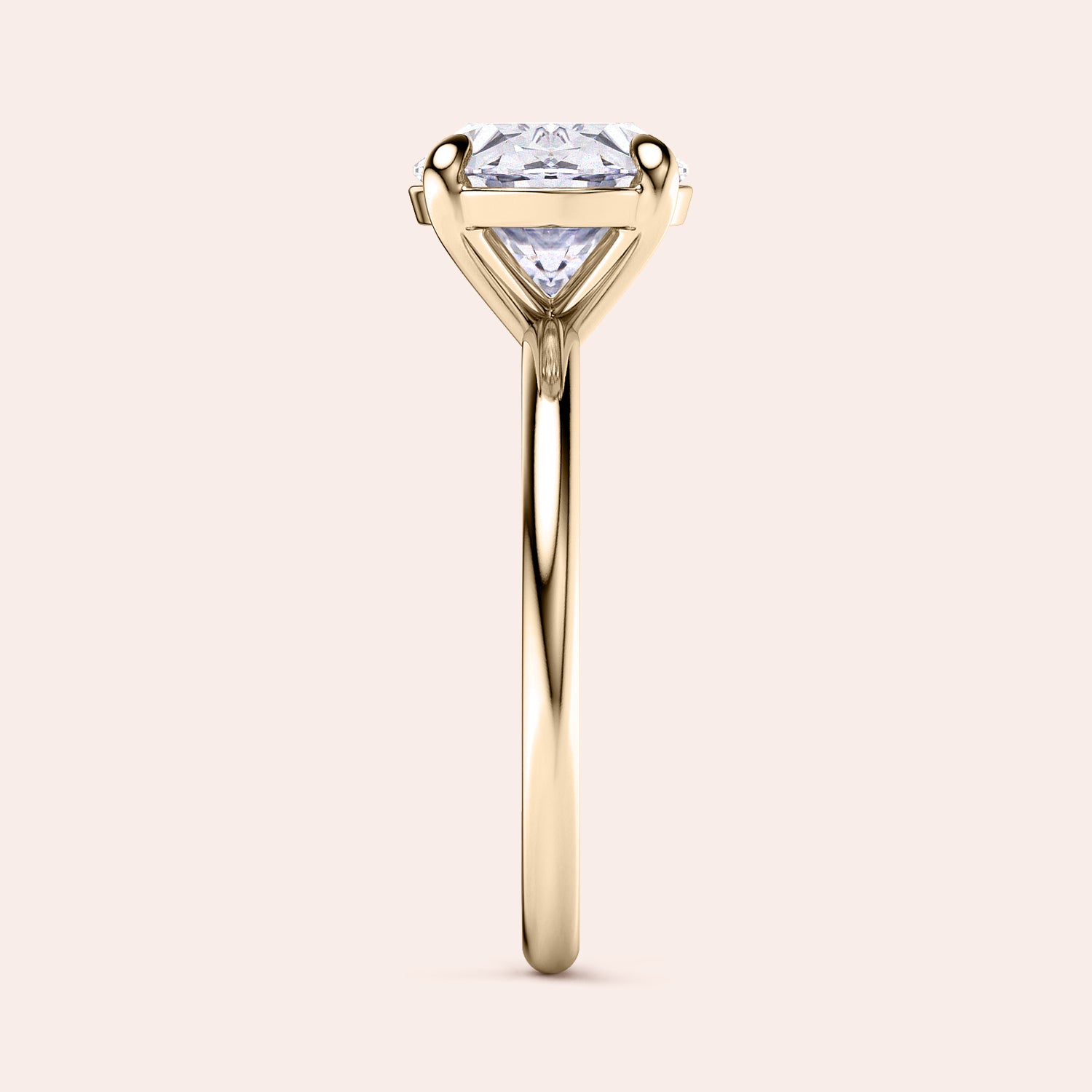 Elegant 14K and 18K yellow gold oval east-west solitaire engagement ring featuring a stunning round brilliant-cut diamond.|




#14KRecycledYellowGold
#18KRecycledYellowGold





