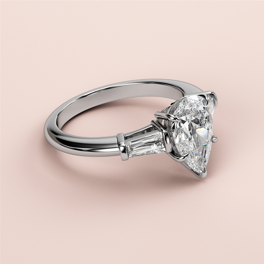 GIA 1.60CT ESTATE VINTAGE PEAR DIAMOND ENGAGEMENT WEDDING RING 3 STONE –  Treasurly by Dima Inc